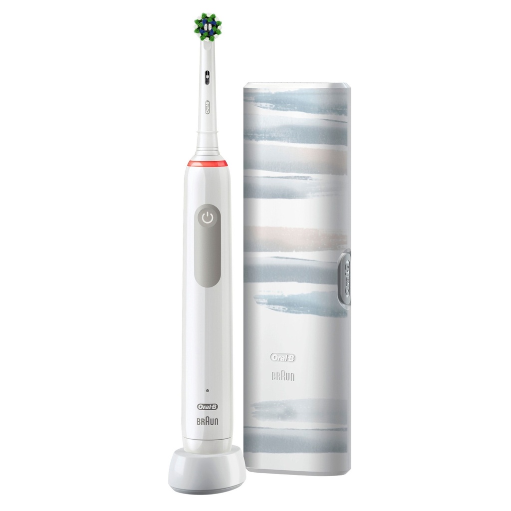 Oral-B - Elektrische Zahnbürste 'Pro 3 + Reiseetui Streifen Design' in White