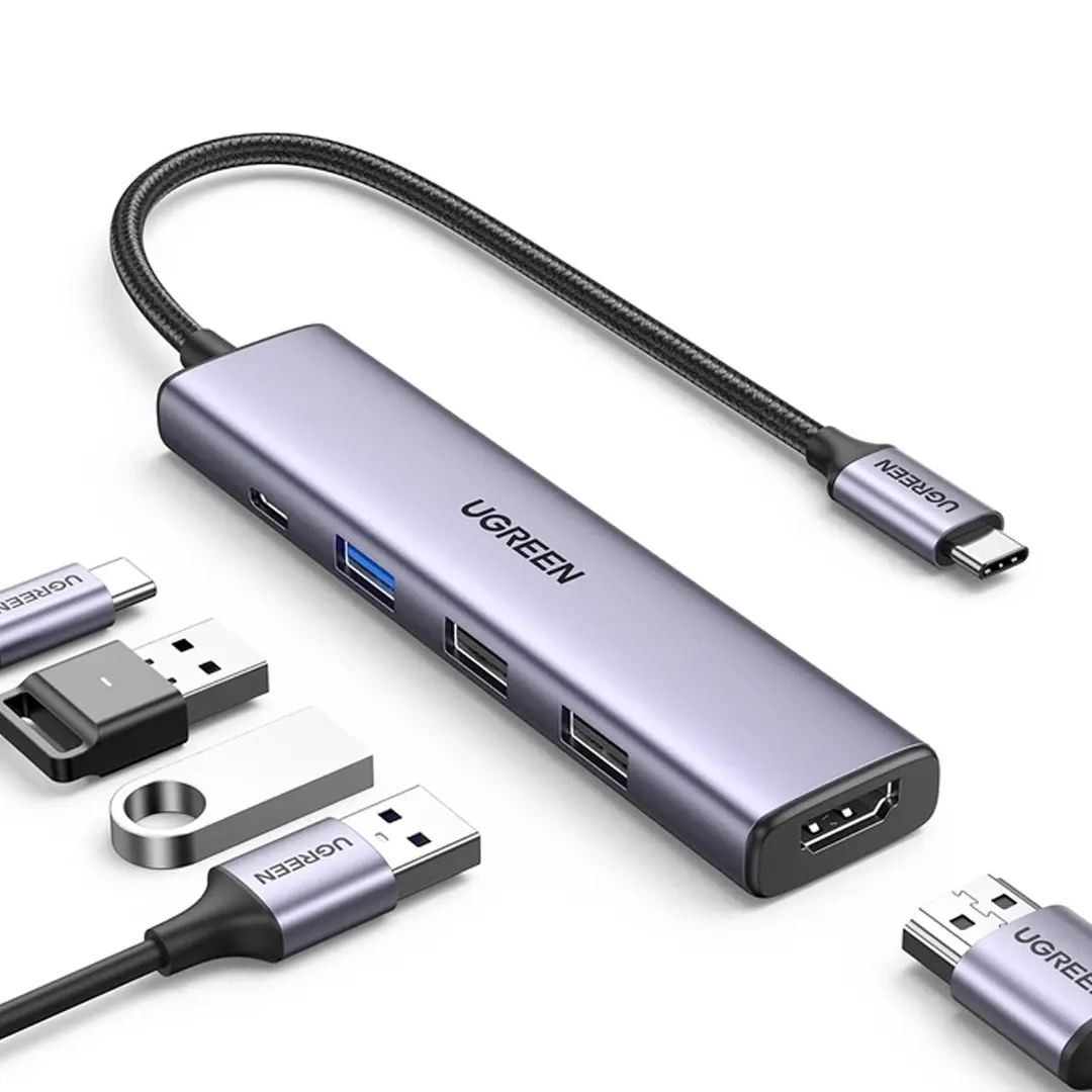 HDMI + USB-A 3.0 + 2x USB-A 2.0 + USB-C PD — 5 ports essentiels pour MacBook et PC USB-C
