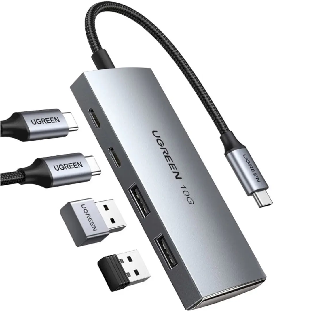 SSD externe + clé USB + deux périphériques USB-C — 4 appareils simultanés à 10Gbps depuis votre MacBook