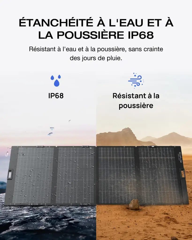 Étanchéité IP68 contre l'eau et la poussière