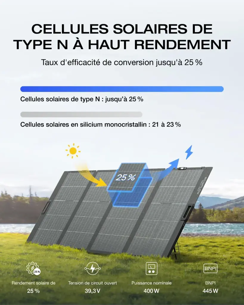 Cellules solaires de Type N à haut rendement