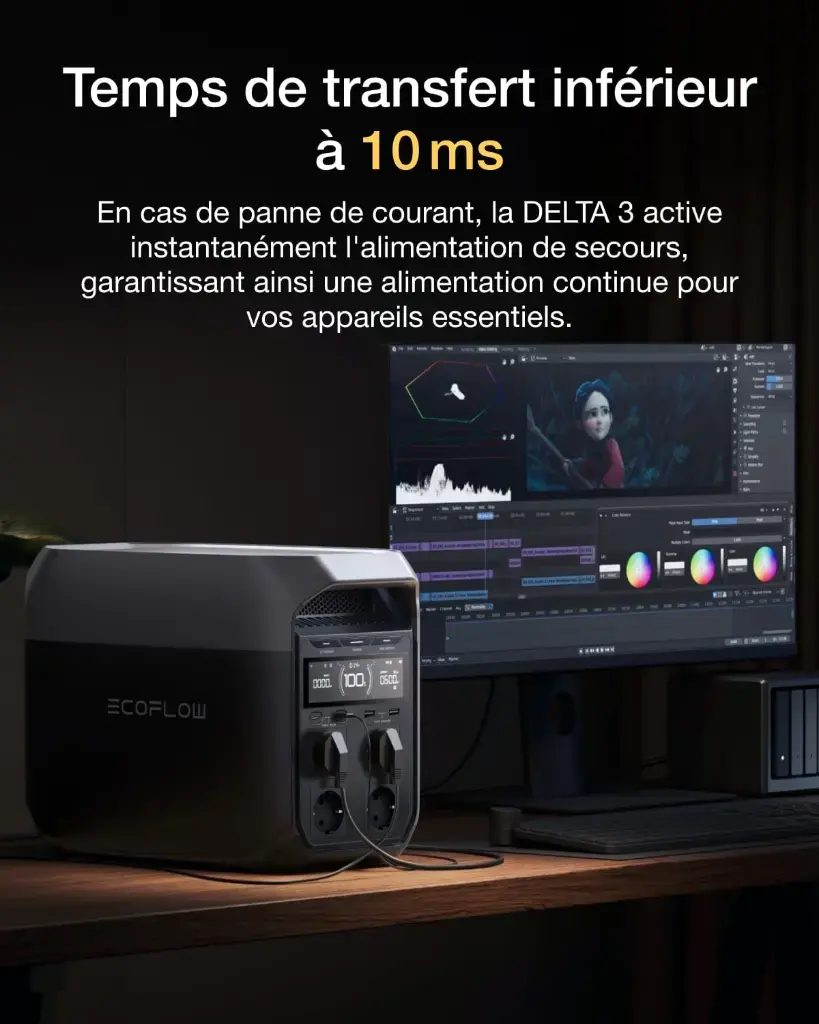 Alimentation de secours en moins de 10 ms