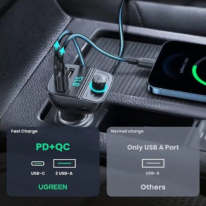 Transmetteur FM Bluetooth + 130W + 3 ports USB — la solution tout-en-un pour votre voiture sans Bluetooth