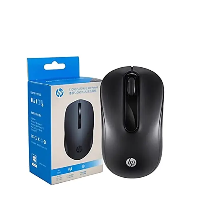 HP S9000 Plus avec boîte de vente retail — souris sans fil 2.4GHz, design ergonomique, nano-récepteur, noir mat