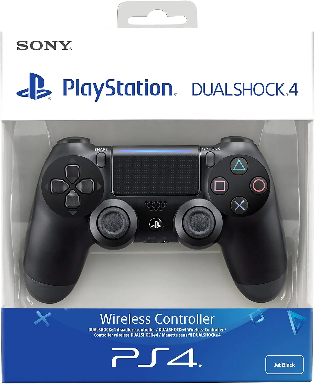 Boîte officielle Sony PlayStation DualShock 4 Jet Black — manette d'origine, garantie authentique