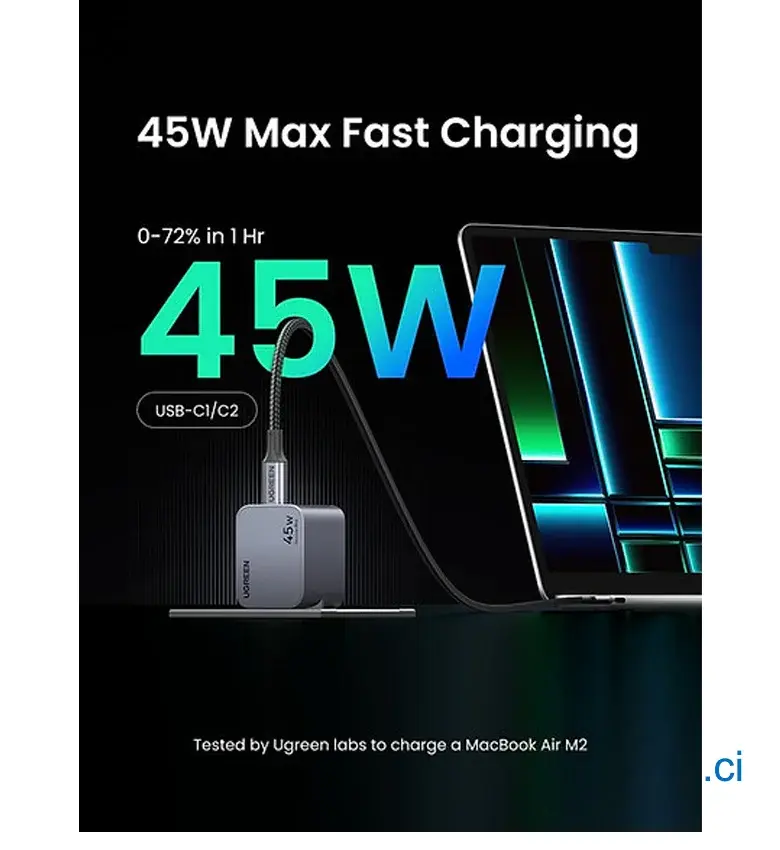 Double USB-C GaN compact — remplacez tous vos chargeurs Apple par un seul Nexode Pro 45W