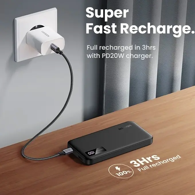 10000mAh + 20W USB-C + USB-A + LED — la powerbank complète pour une charge quotidienne sans compromis