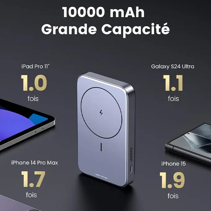 Induction Qi 16W + support intégré — posez, regardez, chargez sans câble