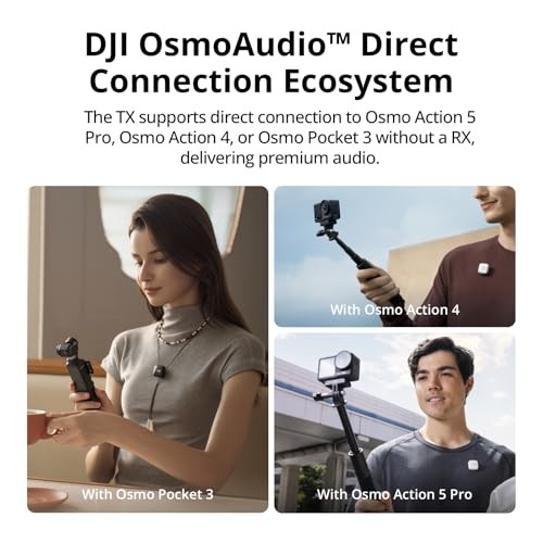 DJI Mic Mini (2 TX + 1 RX), Detail-Rich Audio, Wireless Lavalier Microphone for Camera/Android, 2-Person Vlog, Team Production