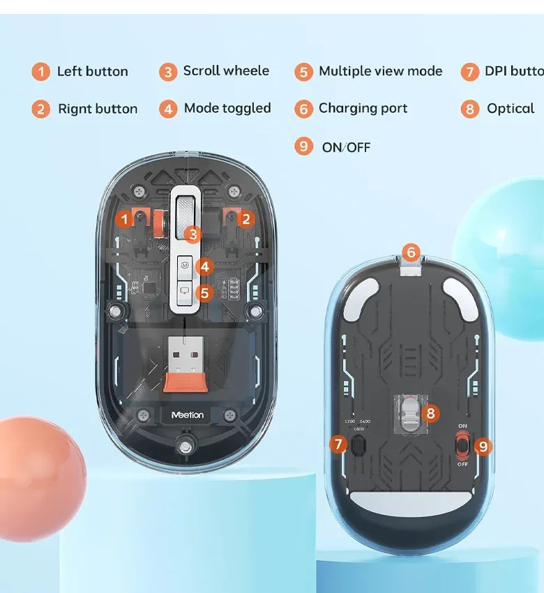 Tri-mode BT5.2×2 + 2.4GHz — basculez entre laptop, tablette et smartphone avec 1 bouton