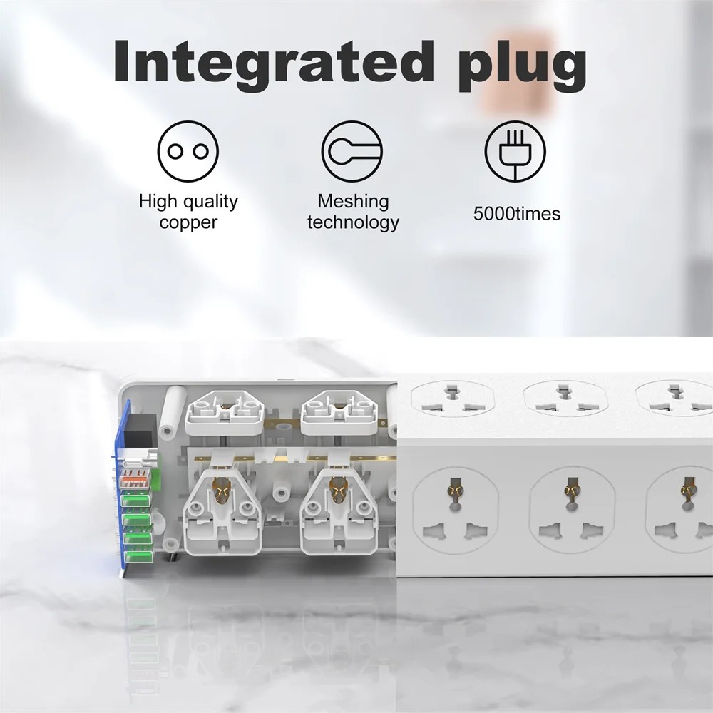 LDNIO Power Strip Universal Multi Outlet Plugs and USB Extension Cable Network Filter Surge Protector Pop Socket Charger Adapter