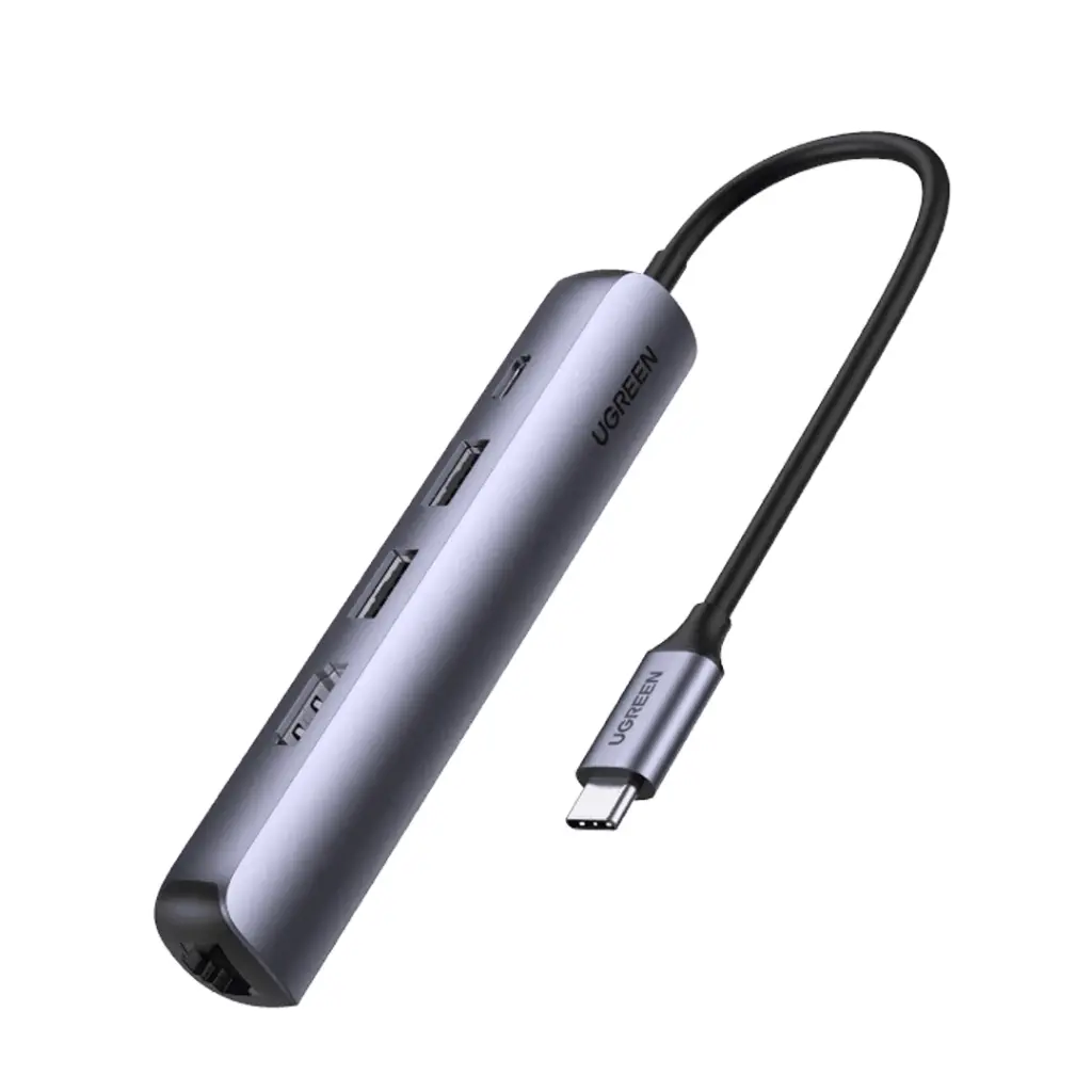 [CM418 10919 - 5 Ports] UGREEN CM418 10919 - 5 Ports | USB C → 2x USB 3.0, HDMI 4K, RJ45, USB-C charge 100W
