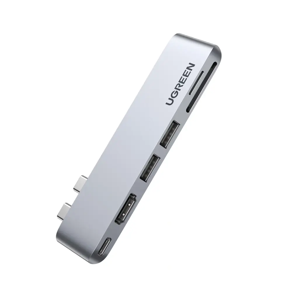 [CM380 80856 - Thunderbolt Dual Port Type-C Multifunction Adapter] UGREEN CM380 80856 - Thunderbolt Dual Port Type-C Multifunction Adapter | 2x USB C → HDMI 4K,  DP 100W & Data 40Gbps, 2x USB A 3.2, TF & SD Reader