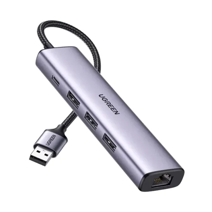 [CM475 60554 - 5 Ports] UGREEN CM475 60554 - 5 Ports | USB 3.0 → 3x USB 3.0, RJ45 Gigabit, USB C 100W 