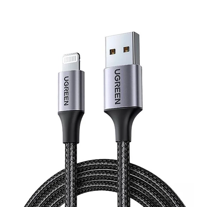 [US199 60158] UGREEN US199 60158 | Cable USB-A → Lightning (Certifié Mfi 2.4A) - 200cm GRIS