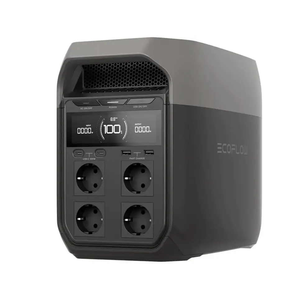 Station électrique portable EcoFlow DELTA 3 1024 Wh de capacité -1 800 W de sortie 500w de puissance d'entrée solaire