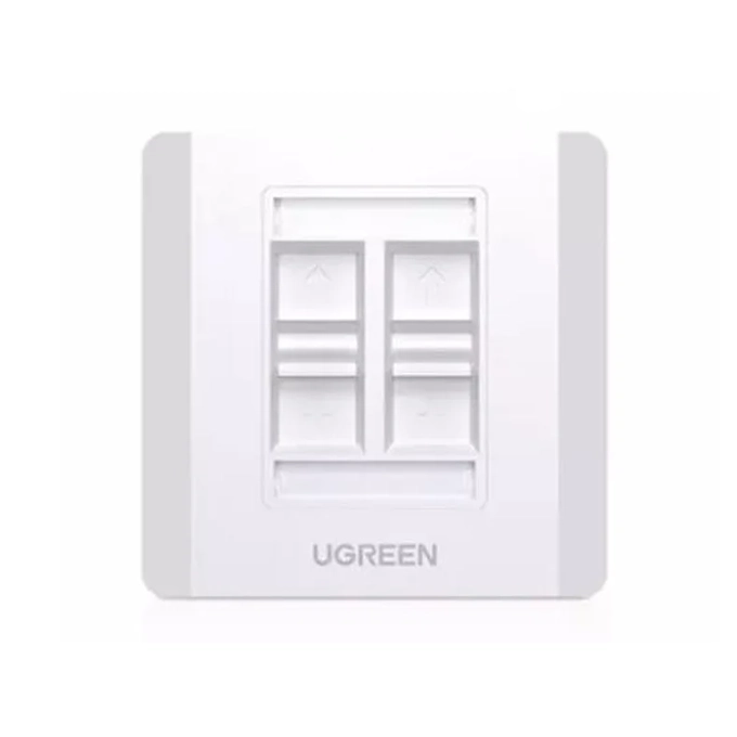 UGREEN NW144 80443 - Prise Murale RJ45 (Réseau) / RJ11 (Téléphone) | 4 Ports (Module non inclus)