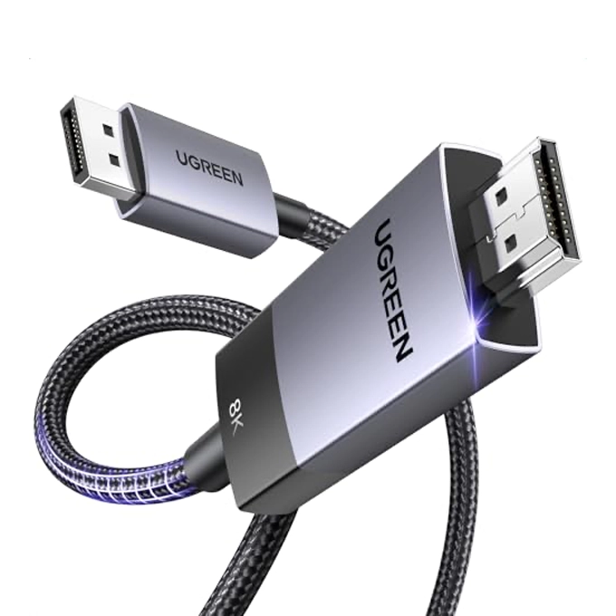 [DP115 80397] UGREEN DP115 80405 | Cable  DisplayPort 4K 240Hz → HDMI 8K Ultra HD Haute Vitesse 32.4Gbps HDMI 8K 60Hz - 2m