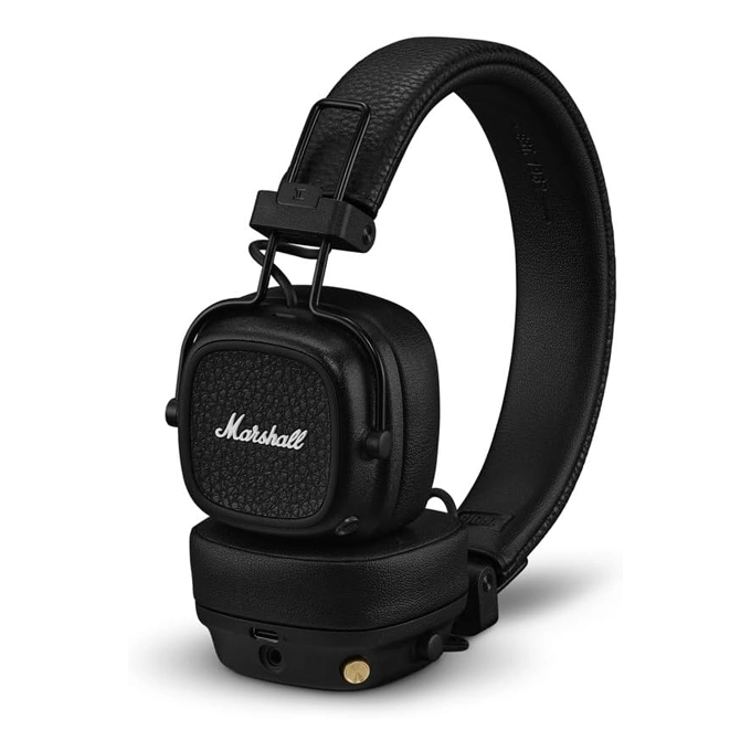 Marshall Casque Bluetooth Supra-auriculaire Major V, écouteurs sans Fil, Pliables, autonomie sans Fil de Plus de 100 Heures, Noir