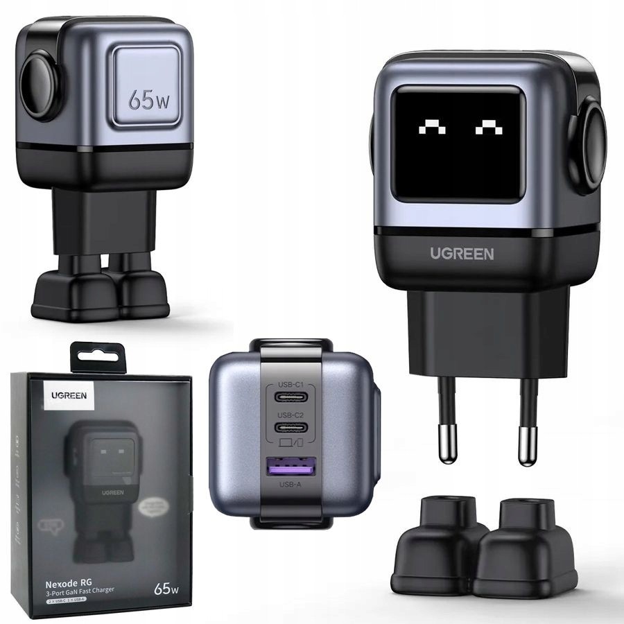 UGREEN Nexode Chargeur rapide RG 65 W 3 ports Gan - Noir
