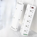 LDNIO Multiprise universelle avec prises multiples et rallonge USB, filtre réseau, parasurtenseur, adaptateur de chargeur