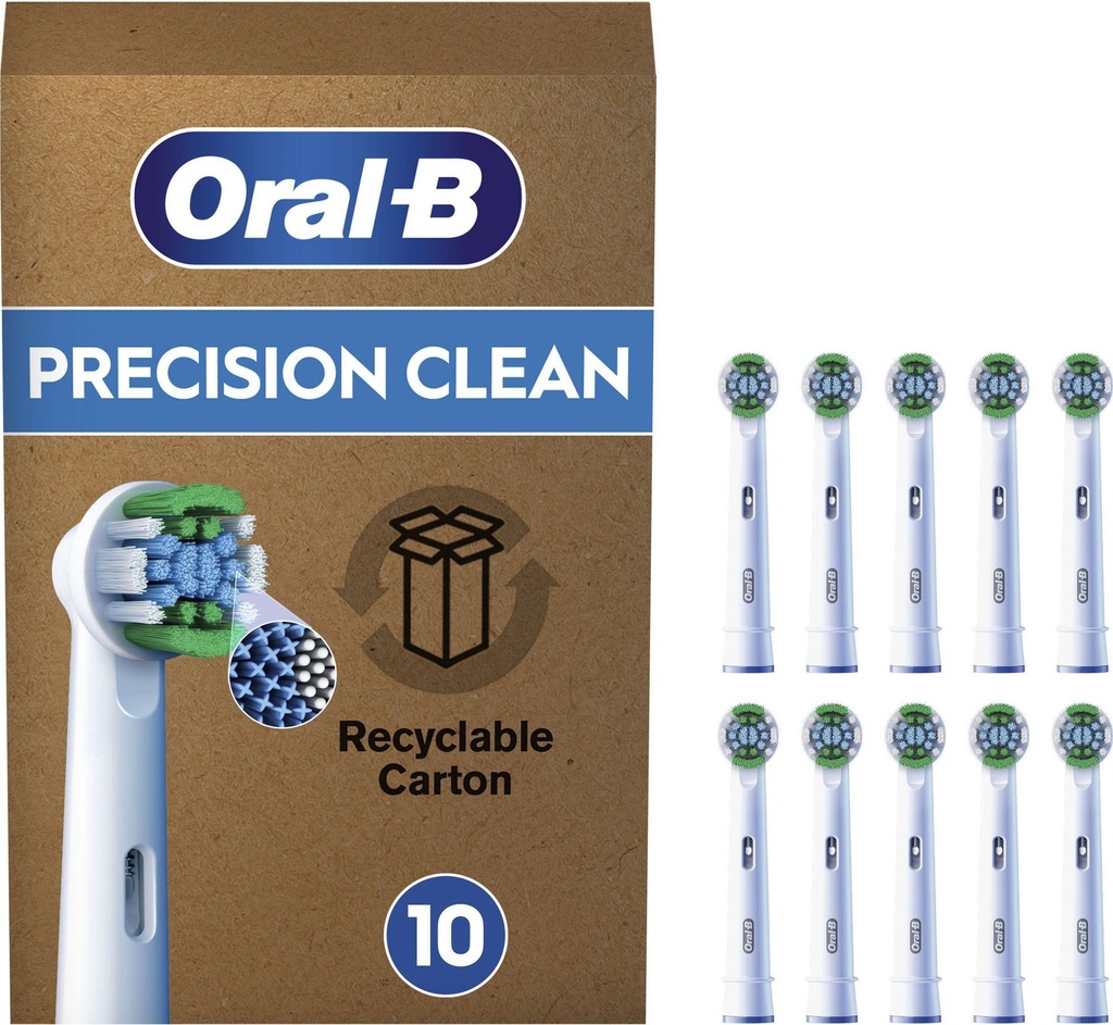 Oral B Precision Clean White Toothbrush Head - Pack of 10 Counts
