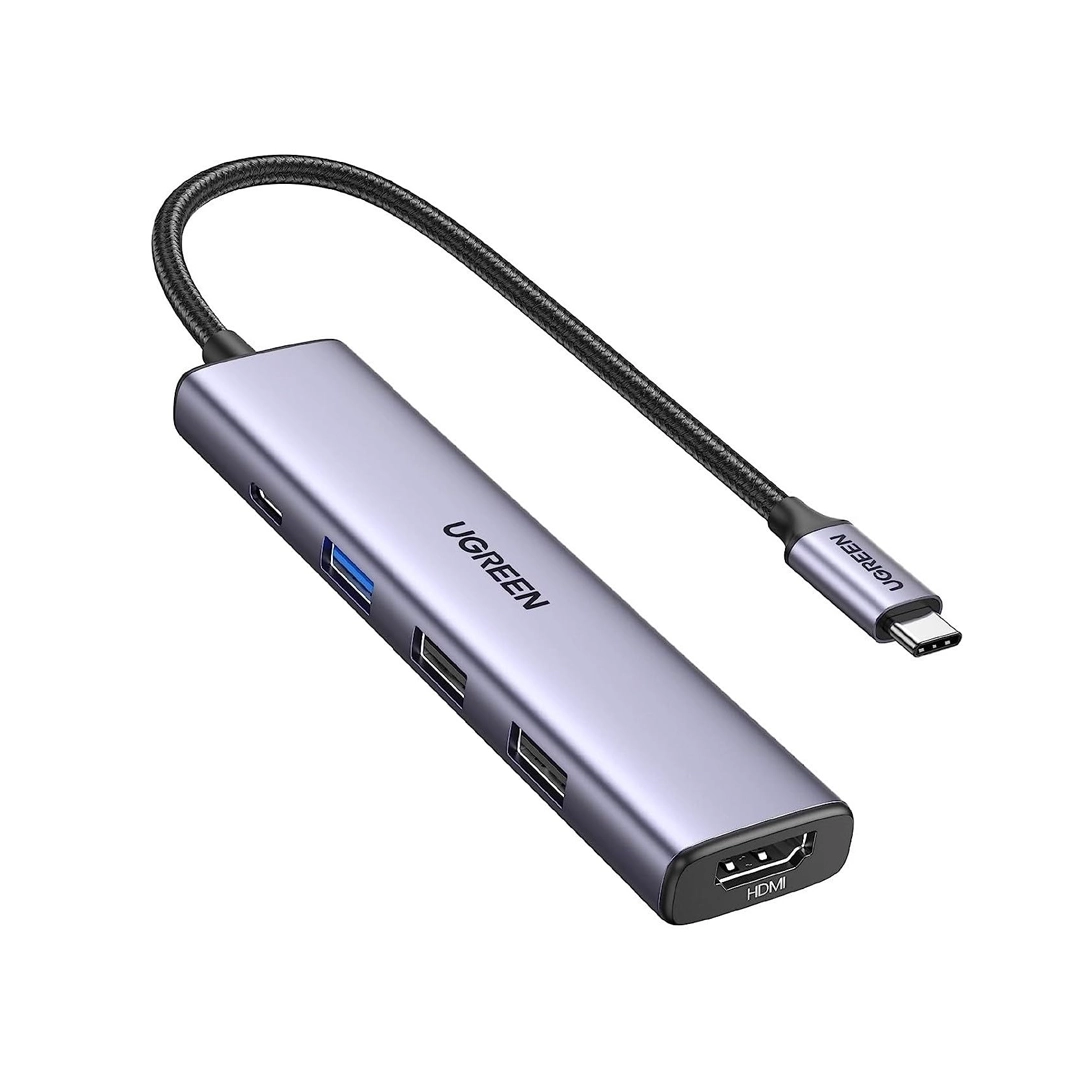 UGREEN CM478 5-en-1 — Hub USB-C | HDMI 4K + USB-A 3.0 + 2x USB-A 2.0 + USB-C PD 100W