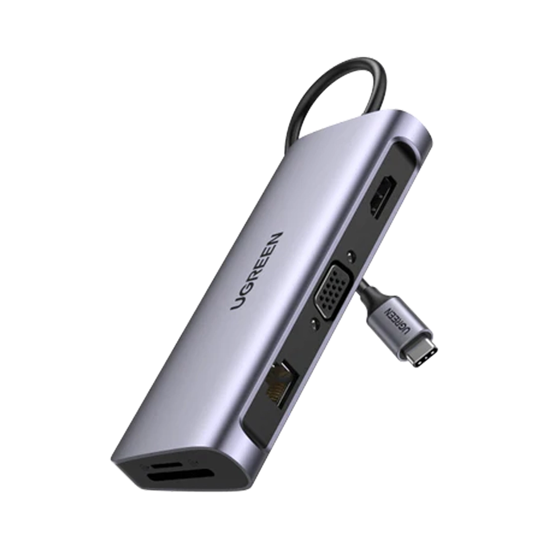 UGREEN CM498 — Hub USB-C 10-en-1 avec HDMI, VGA, RJ45, USB-A 3.0, SD & microSD