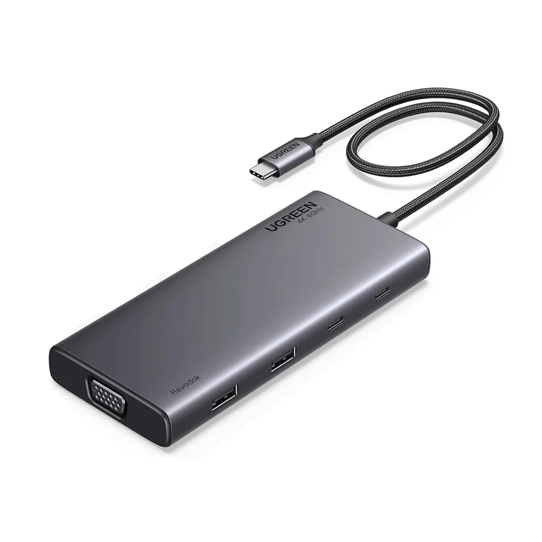 UGREEN Revodok CM639 — Hub USB-C 8-en-1 Double HDMI + VGA 4K@60Hz