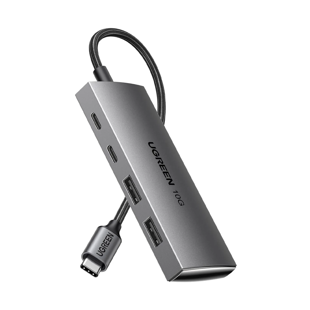 UGREEN CM480 — Hub USB-C 4 Ports 10Gbps | 2× USB-C 3.2 Gen 2 + 2× USB-A 3.0, Aluminium