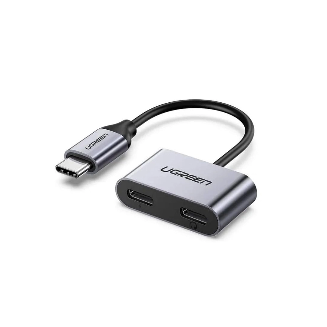 UGREEN CM232 — Adaptateur USB-C Audio + Charge | USB-C → 2× USB-C | Écouteurs + Charge Simultanée