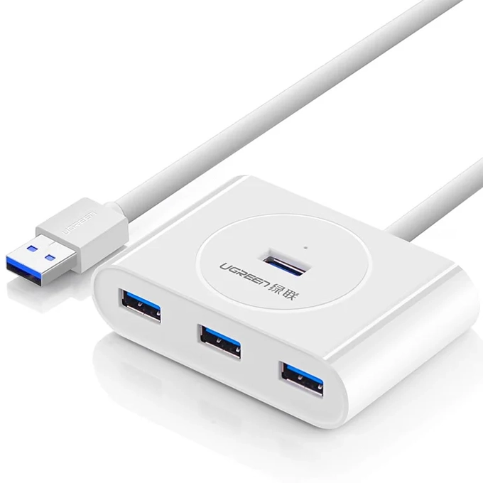 UGREEN CR113 — Hub USB 3.0 4 Ports | USB-A → 4× USB 3.0, 5Gbps, Blanc, MacBook, Laptop, PC Bureau
