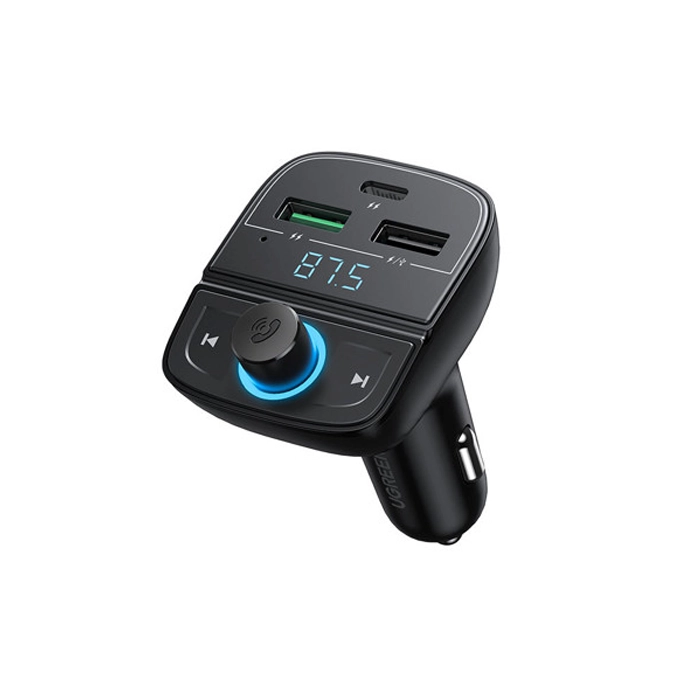UGREEN CD229 130W — Chargeur Voiture Bluetooth FM | USB-C + 2x USB-A, Transmetteur FM, Kit Mains Libres