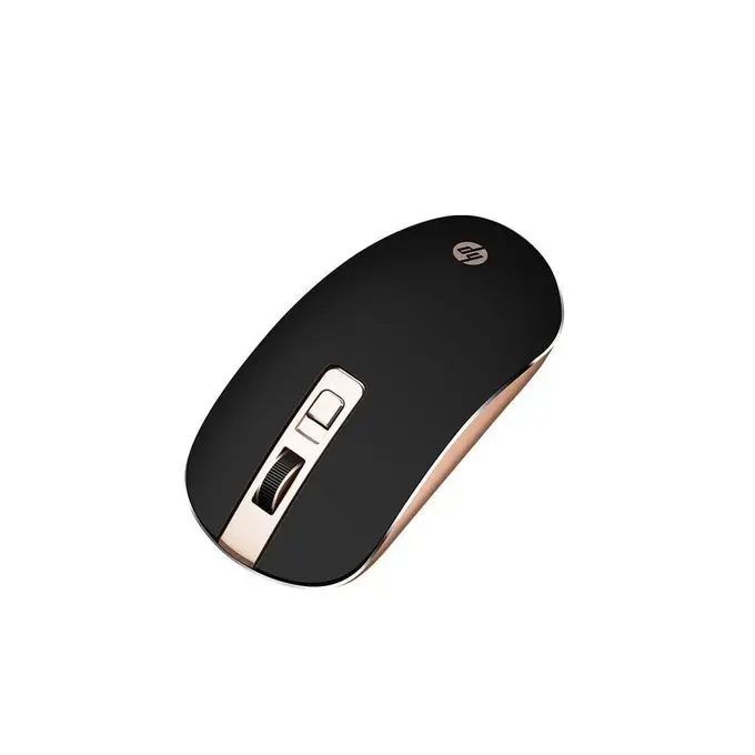 HP Souris Sans Fil S4000 — Design Noir & Or, 1600 DPI, Ergonomique, Nano-Récepteur USB, Silencieuse