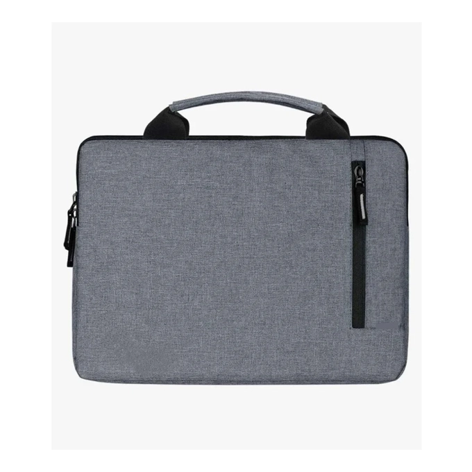 Housse Laptop Polyester Gris — Pochette Ordinateur Portable, Poignée Intégrée, Poche Avant, MacBook, PC