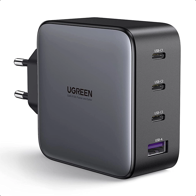 UGREEN Nexode CD226 — Chargeur Mural Compact GaN 100W, 3x USB-C + 1x USB-A