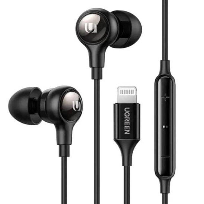 UGREEN EP103 — Écouteurs Lightning Filaires MFi | HiFi Stéréo, Télécommande iPhone, Certifiés Apple