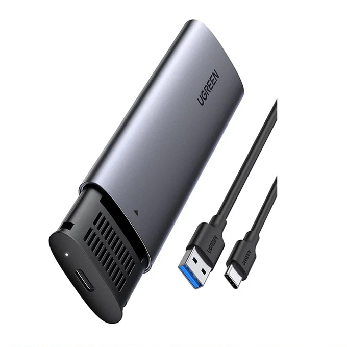 UGREEN CM400 — Boîtier Externe M.2 SATA SSD | USB 3.0 5Gbps, Câble Inclus, Aluminium, Plug & Play