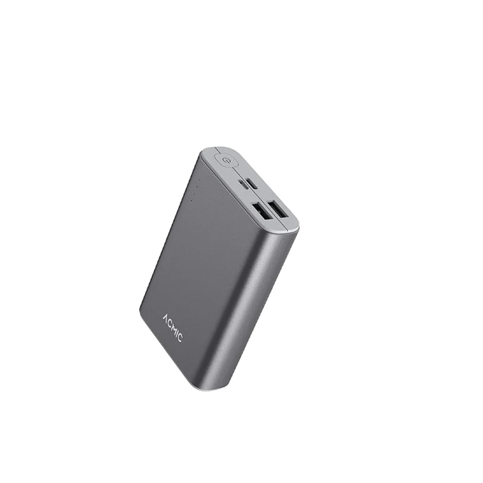 ACMIC A-1055 — Batterie Externe 10000mAh | Boîtier Aluminium, USB-C + 2× USB-A, LED Indicateur