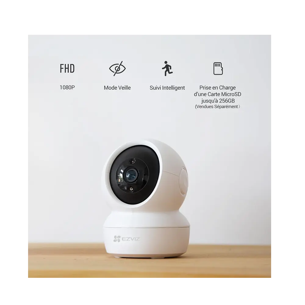 EZVIZ H6c 2MP — Caméra Wi-Fi Intérieure | Suivi IA, Pan & Tilt, 1080P, Audio Bidirectionnel